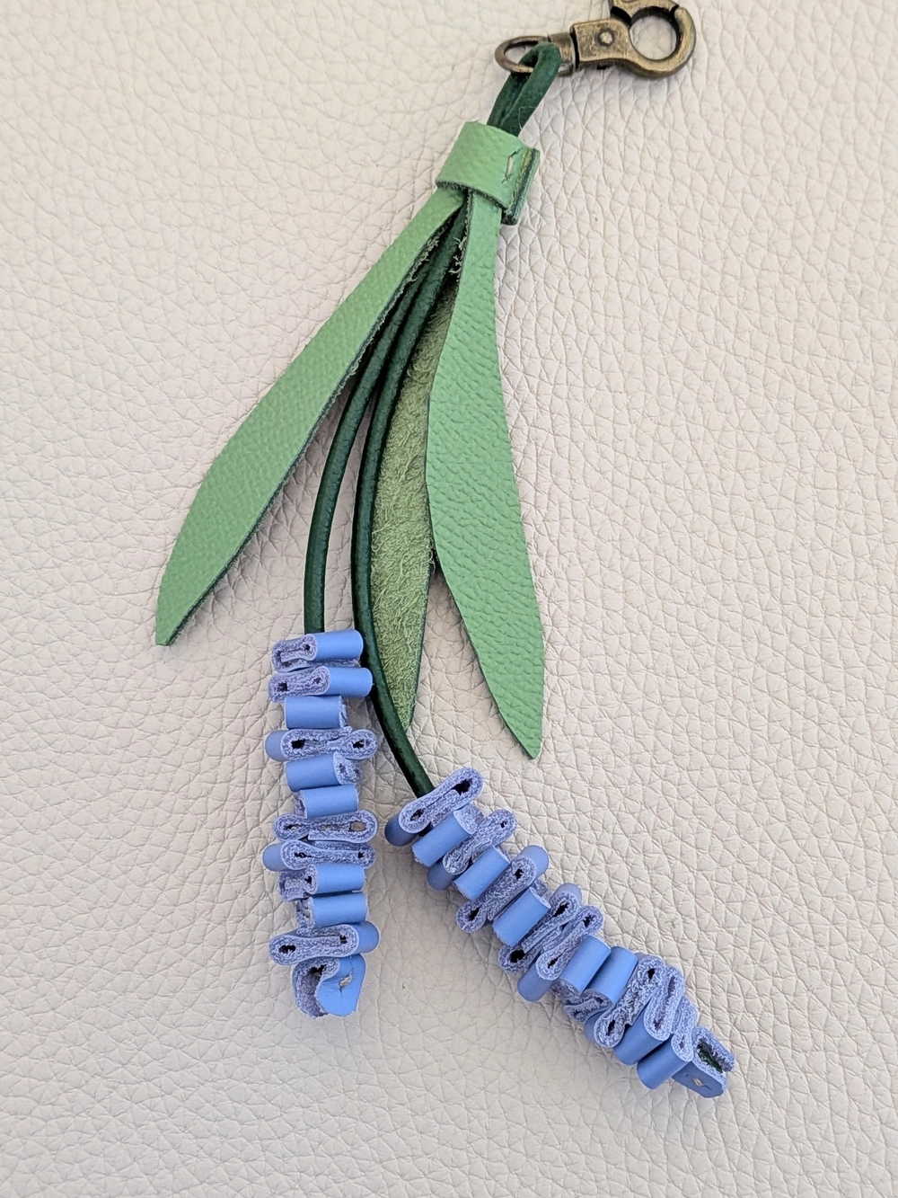 Leather Lavender Tassel Keychain Purse Flair Charm